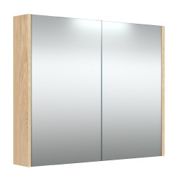 Vannas istabas skapītis ar spoguli Raguvos Baldai 78.2 cm, gaišs ozols