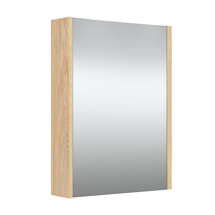 Vannas istabas skapītis ar spoguli Raguvos Baldai 48.2 cm, gaišs ozols