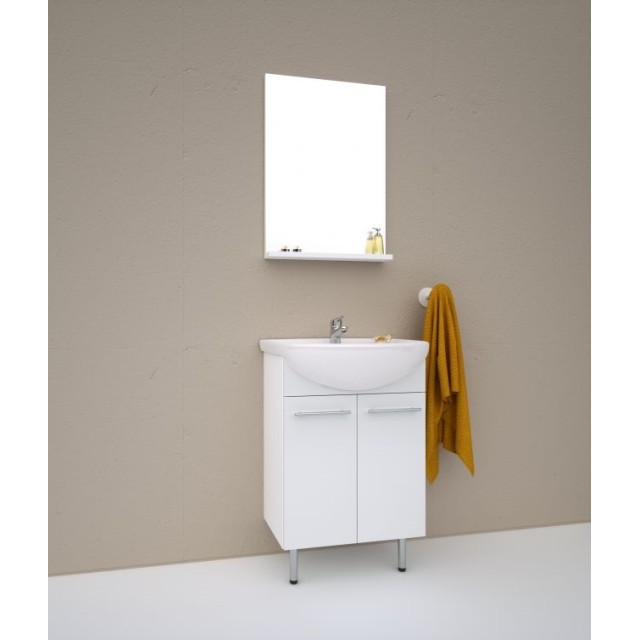Komplekts Vannas istabas skapītis ar izlietni 50cm Quadro + spogulis 45cm
