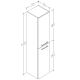 Vannas istabas augstais skapis RB SCANDIC 35cm, 1531211 Vannas istabas augstais skapis RB SCANDIC 35cm, 1531211