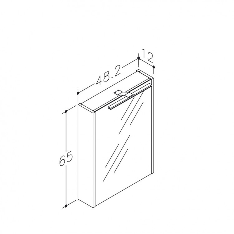 Vannas istabas skapītis ar spoguli un LED apgaismojumu Raguvos Baldai 48.2 cm, 1402211 Vannas istabas skapītis ar spoguli un LED apgaismojumu Raguvos Baldai 48.2 cm, 1402211