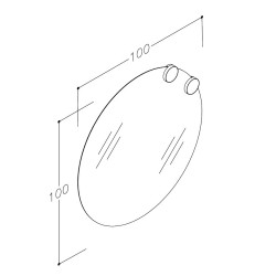 Spogulis ar diviem LED apgaismojumiem RB ECO Round SOLAR 100cm