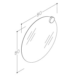 Spogulis ar vienu LED apgaismojumu RB ECO Round SOLAR 80cm