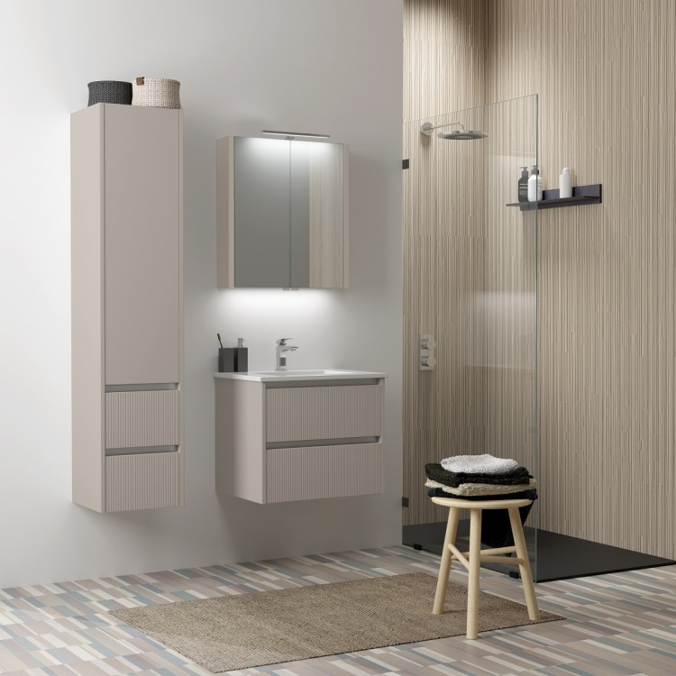 Vannas istabas mēbeļu komplekts RB URBAN 60cm, pelēks kašmirs/aluminium Vannas istabas mēbeļu komplekts RB URBAN 60cm, pelēks kašmirs/aluminium