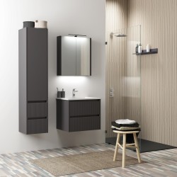 Vannas istabas mēbeļu komplekts RB URBAN 60cm, pelēks/black aluminium