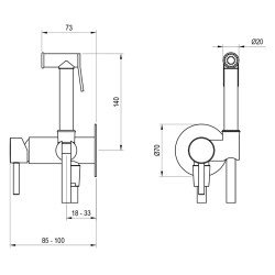 Iebuvējams maisītājs ar bidetta dušu BM 057.00CR+S, hroms