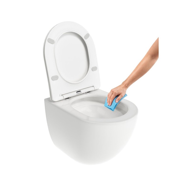 Tualetes pods piekaramais Ravak Chrome AquaSpin Vortex ar Soft Close vāku, balts