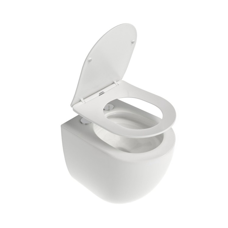 Tualetes pods piekaramais Ravak Chrome AquaSpin Vortex ar Soft Close vāku, balts