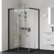 Dušas stūris taisnstūra RAVAK Blix II NBLRV2K 110x120cm, melns matēts
