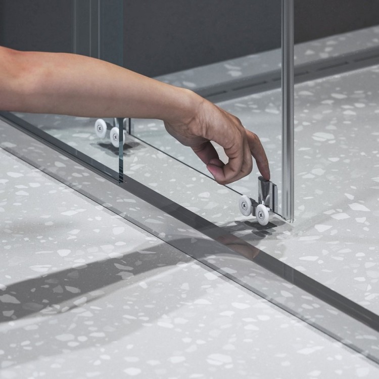 Dušas stūris taisnstūra RAVAK Blix II NBLRV2K 110x120cm, melns matēts