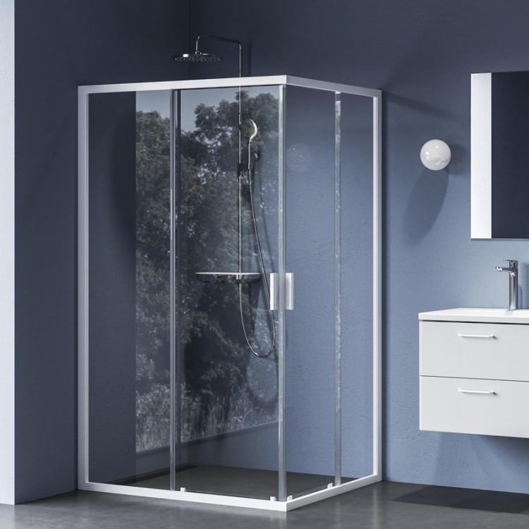 Dušas stūris taisnstūra RAVAK Blix II NBLRV2K 100x120cm, balts matēts