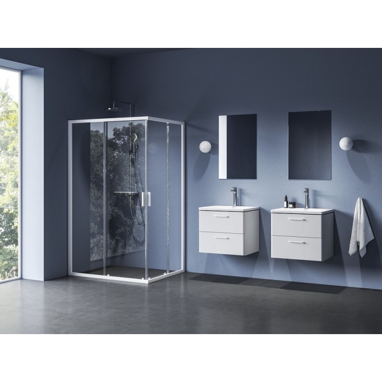 Dušas stūris taisnstūra RAVAK Blix II NBLRV2K 100x120cm, balts matēts