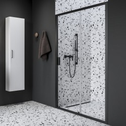 Dušas durvis RAVAK Blix II NBLDP2 100cm, melns matēts