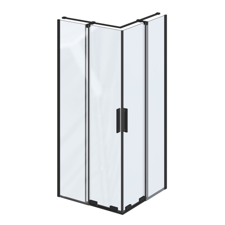 Dušas stūris taisnstūra Ravak Roll ROVR2-90 90x90cm, melns