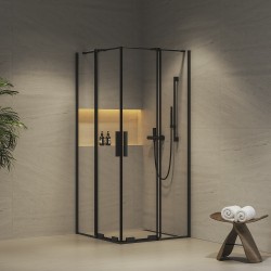 Dušas stūris taisnstūra Ravak Roll ROVR2-80 80x80cm, melns