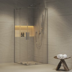 Dušas stūris taisnstūra Ravak Roll ROVR2-80 80x80cm, hroms