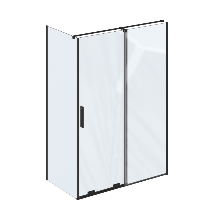 Dušas stūris taisnstūra Ravak Roll RODP2+ROPS 110x90cm, melns
