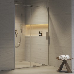 Dušas durvis RAVAK Roll RODP2-110 110cm, hroms/caurspīdīgs