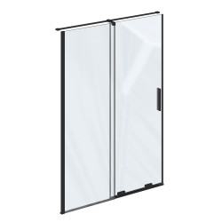 Dušas durvis RAVAK Roll RODP2-110 110cm, melns/caurspīdīgs