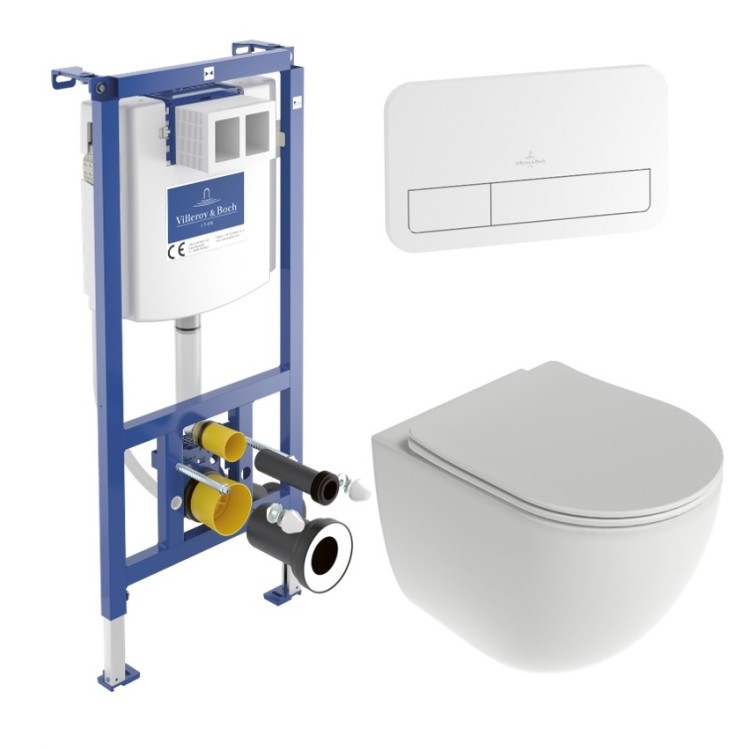 Komplekts Ravak Chrome AquaSpin + Grohe rāmis ar hromētu pogu 38827000