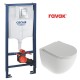 Komplekts Ravak Chrome AquaSpin + Grohe rāmis ar hromētu pogu 39501000