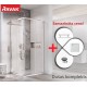 Dušas stūra komplekts kvadrātveida RAVAK BLSRV2 90x90 cm ar paliktni, spīdīgs