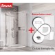 Dušas stūra komplekts pusapaļš RAVAK Blix Slim BLSCP4 80x80cm ar paliktni, spīdīgs