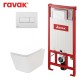 Komplekts Ravak NATURAL RimOff + Ravak rāmis ar baltu pogu