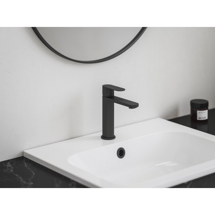 Izlietnes maisītājs RAVAK Chrom II CR 014.20BL 175mm, melns matēts