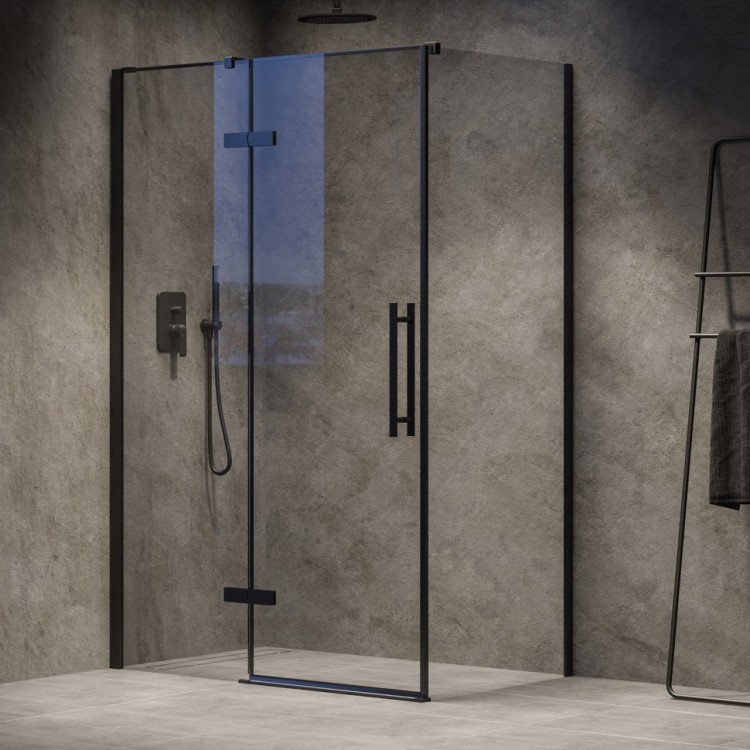 Dušas stūra komplekts kvadrātveida RAVAK COOL COSD2+COPS 100x100 cm, melns