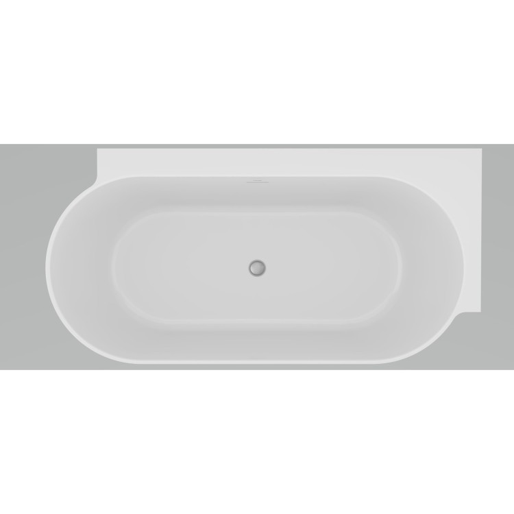 Brīvi stāvoša vanna Ravak FREEDOM Corner II TEC 175x86 R cm, balta, noteces vāks hroms