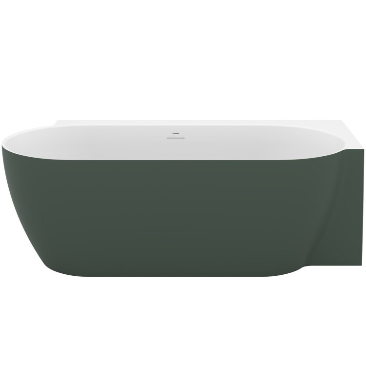 Brīvi stāvoša vanna Ravak FREEDOM Corner II TEC 175x86 R cm,  pelēkzaļš/balts, noteces vāks balts