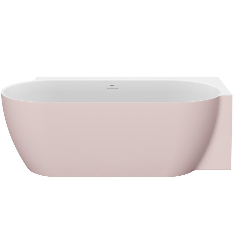 Brīvi stāvoša vanna Ravak FREEDOM Corner II TEC 175x86 R cm, rozā/balts, noteces vāks balts