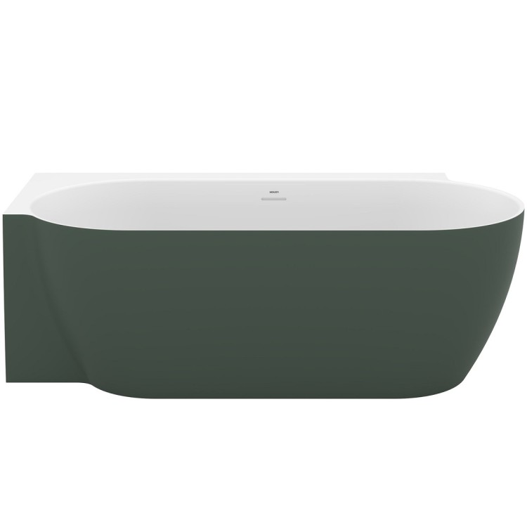 Brīvi stāvoša vanna Ravak FREEDOM Corner II TEC 175x86 L cm, pelēkzaļš/balts, noteces vāks balts