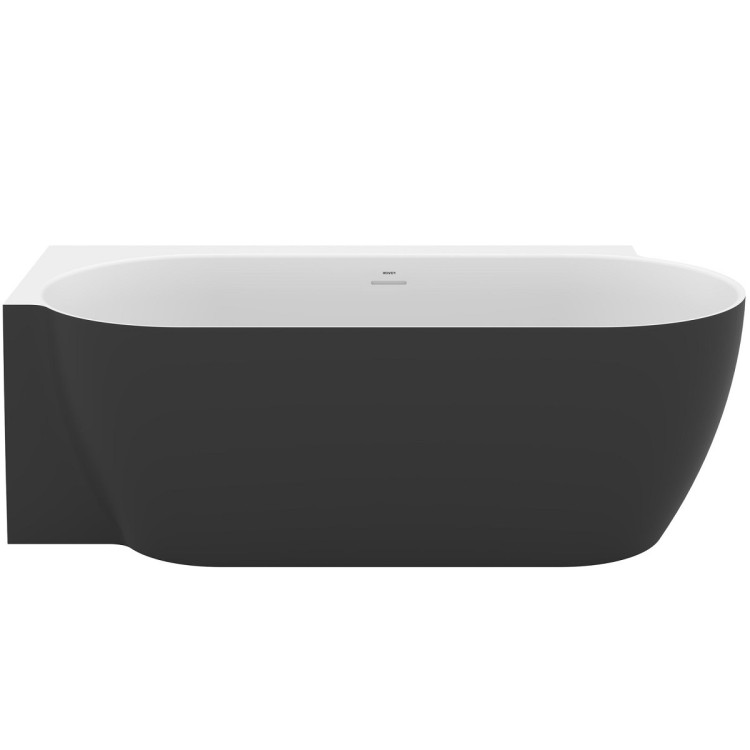 Brīvi stāvoša vanna Ravak FREEDOM Corner II TEC 175x86 L cm, melns/balts, noteces vāks melns