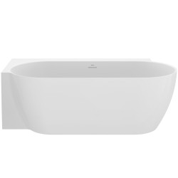 Brīvi stāvoša vanna Ravak FREEDOM Corner II TEC 175x86 L cm, balta, noteces vāks hroms