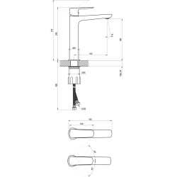Izlietnes maisītājs paaugstināts Ravak Life LF 014.00BL 240mm, melns matēts