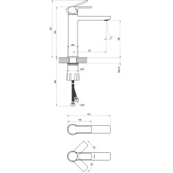Izlietnes maisītājs paaugstināts Ravak Solar SL 014.00BL 240mm, melns matēts