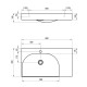 Vannas istabas izlietne RAVAK LITE 800/600 R 80x45 cm, XJXP1280001