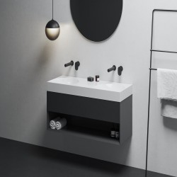 Vannas istabas skapītis izlietnei Ravak SD Lite 1200 , melns matēts