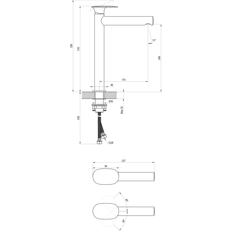 Izlietnes maisītājs RAVAK SPRING SG 015.10WHM, balts matēts