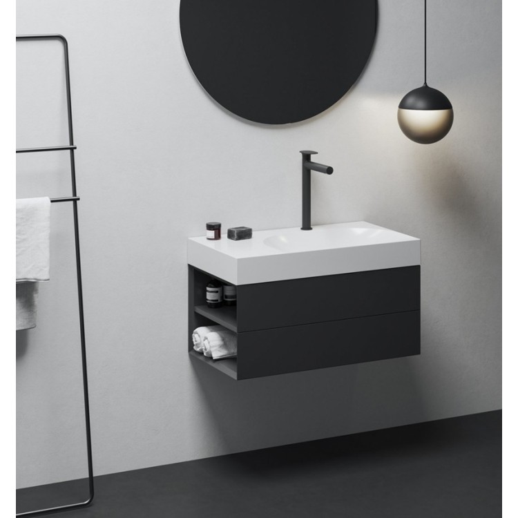 Izlietnes maisītājs RAVAK SPRING SG 015.20BL, melns matēts