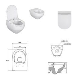 Tualetes pods piekaramais Ravak Zante RimOff ar Soft Close vāku, balts