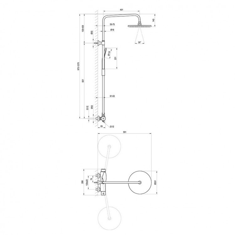 Dušas sistēma Ravak DS 091.00