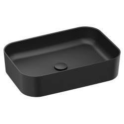 Vannas istabas uzliekamā izlietne Ravak Ceramic 550 R Slim 55x37cm, melna matēta