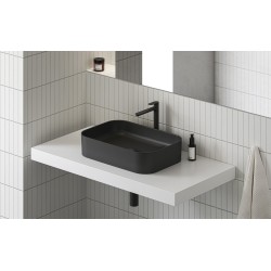 Vannas istabas uzliekamā izlietne Ravak Ceramic 550 R Slim 55x37cm, melna matēta