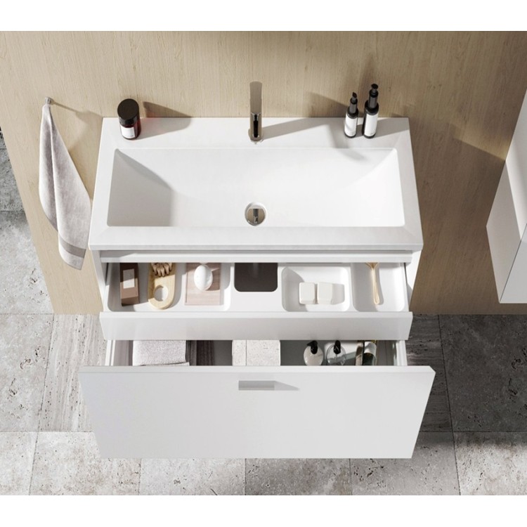 Vannas istabas skapītis izlietnei RAVAK SD Clear 1000, balts