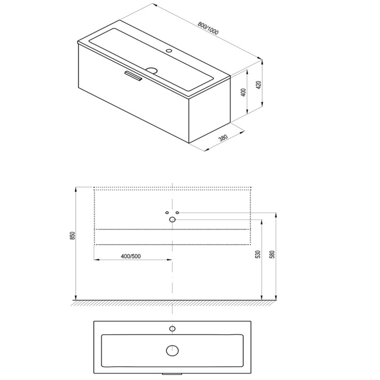 Vannas istabas skapītis izlietnei RAVAK SD Clear 1000, balts