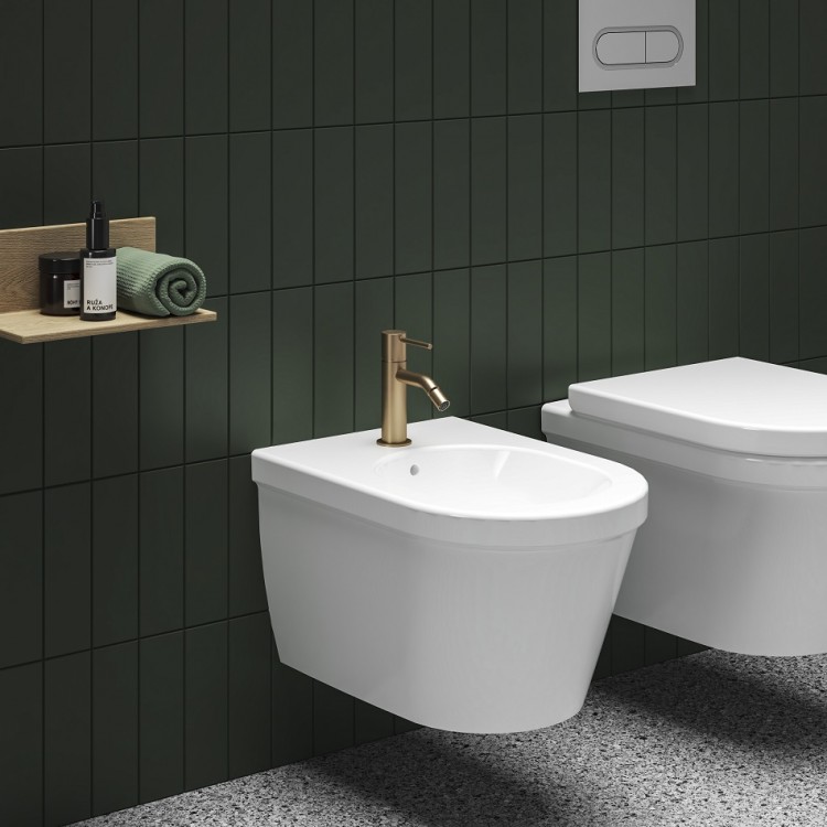 Bidē maisītājs RAVAK ESPIRIT ES 056.60RGB, matēts rozā zelts