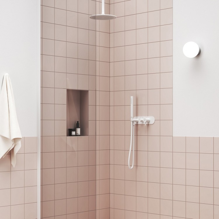 Ravak Espirit Vannas/dušas jaucējkrāna virsapmetuma daĮa ES 065.10WV.O2RB07D, balts matēts